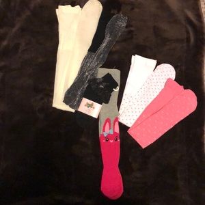 6 pairs tights/socks 4T/5T